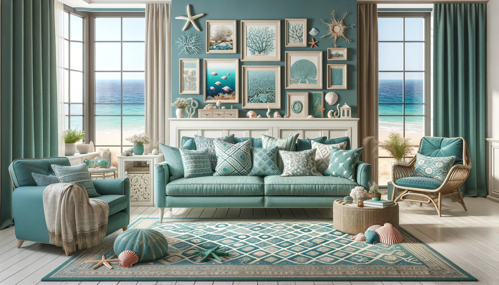 Coastal, Ocean Living Room Decorations