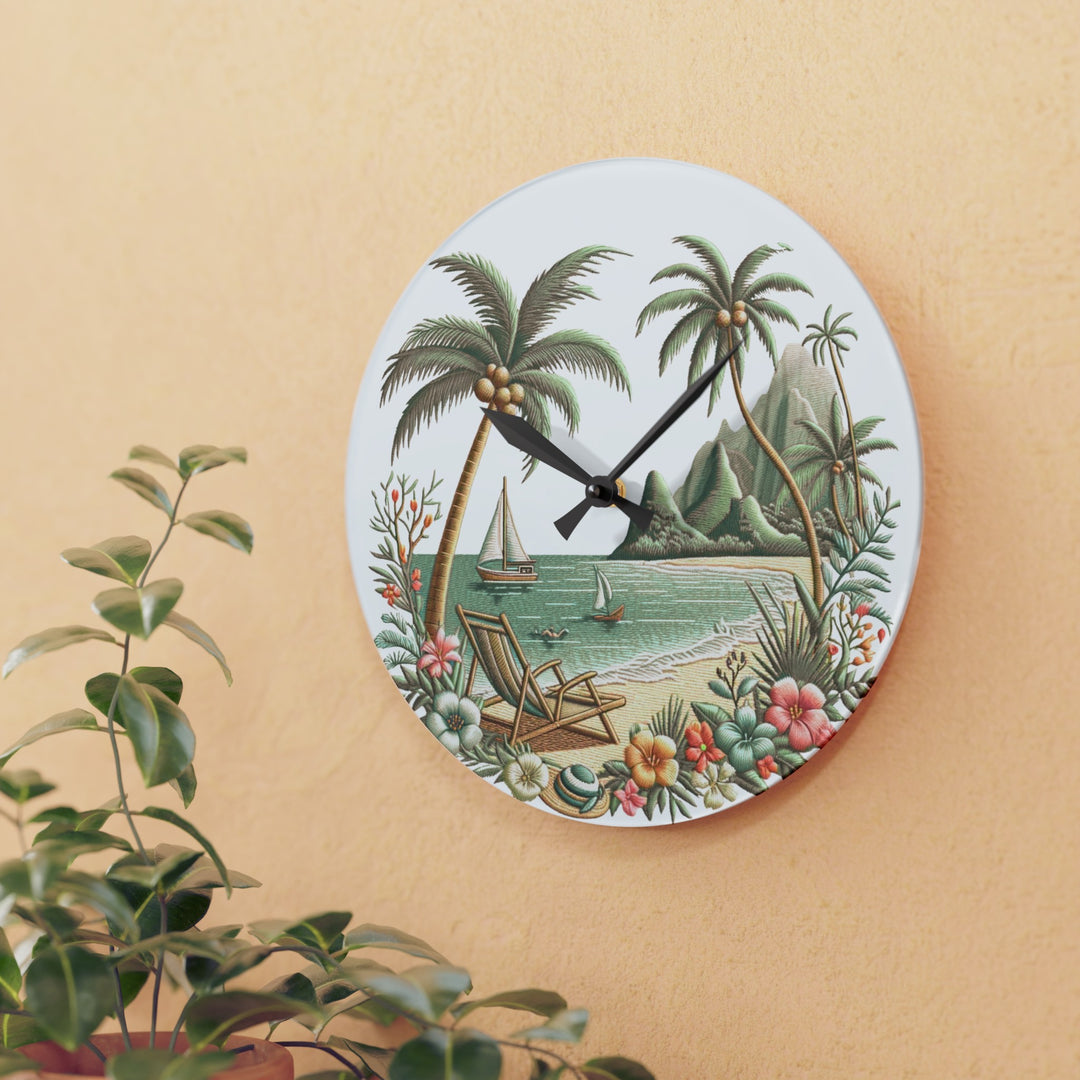 Island-Inspired Elegance Wall Clock