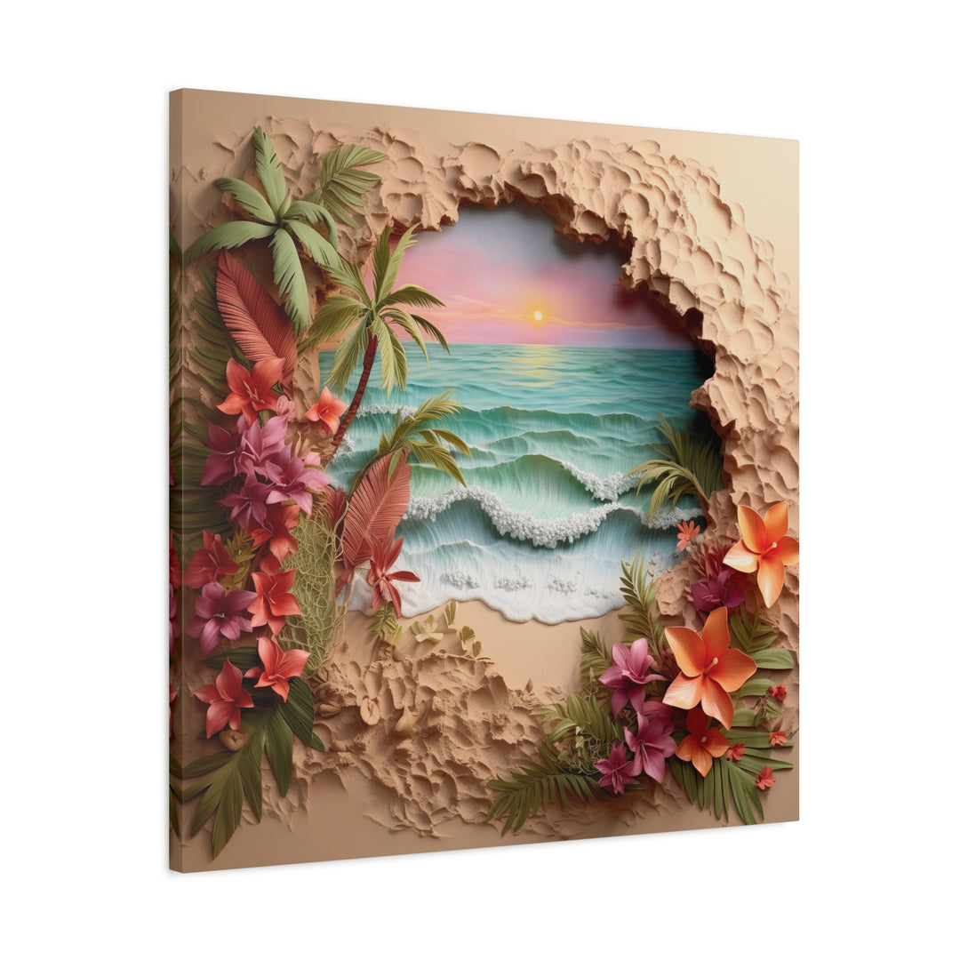 Embrace Ocean Vibes with Our Stunning "Ocean Blossom" Matte Canvas Mat, Stretched, 1.25"