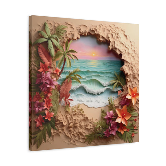 Embrace Ocean Vibes with Our Stunning "Ocean Blossom" Matte Canvas Mat, Stretched, 1.25"