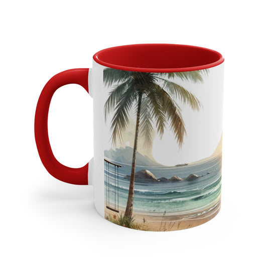 Discover Island Bliss with Our Stylish 11oz Ceramic Mug, Coffee Mug, 11oz