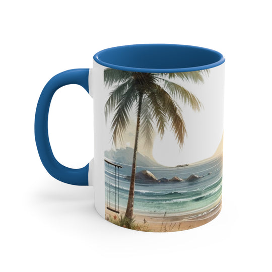 Discover Island Bliss with Our Stylish 11oz Ceramic Mug, Coffee Mug, 11oz
