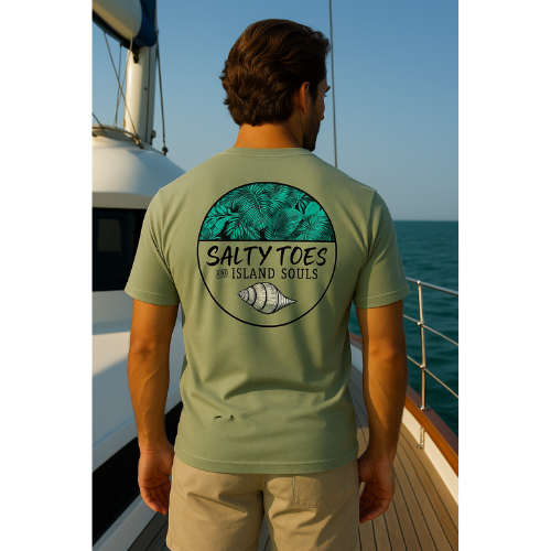 Salty Toes & Island Souls - Men's Signature Tee - Ocean Roots