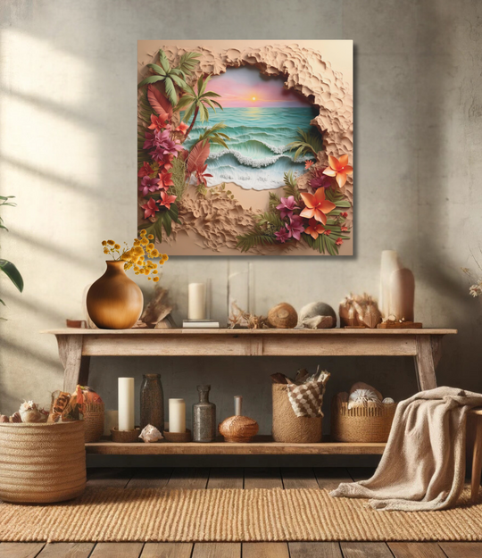 Embrace Ocean Vibes with Our Stunning "Ocean Blossom" Matte Canvas Mat, Stretched, 1.25"