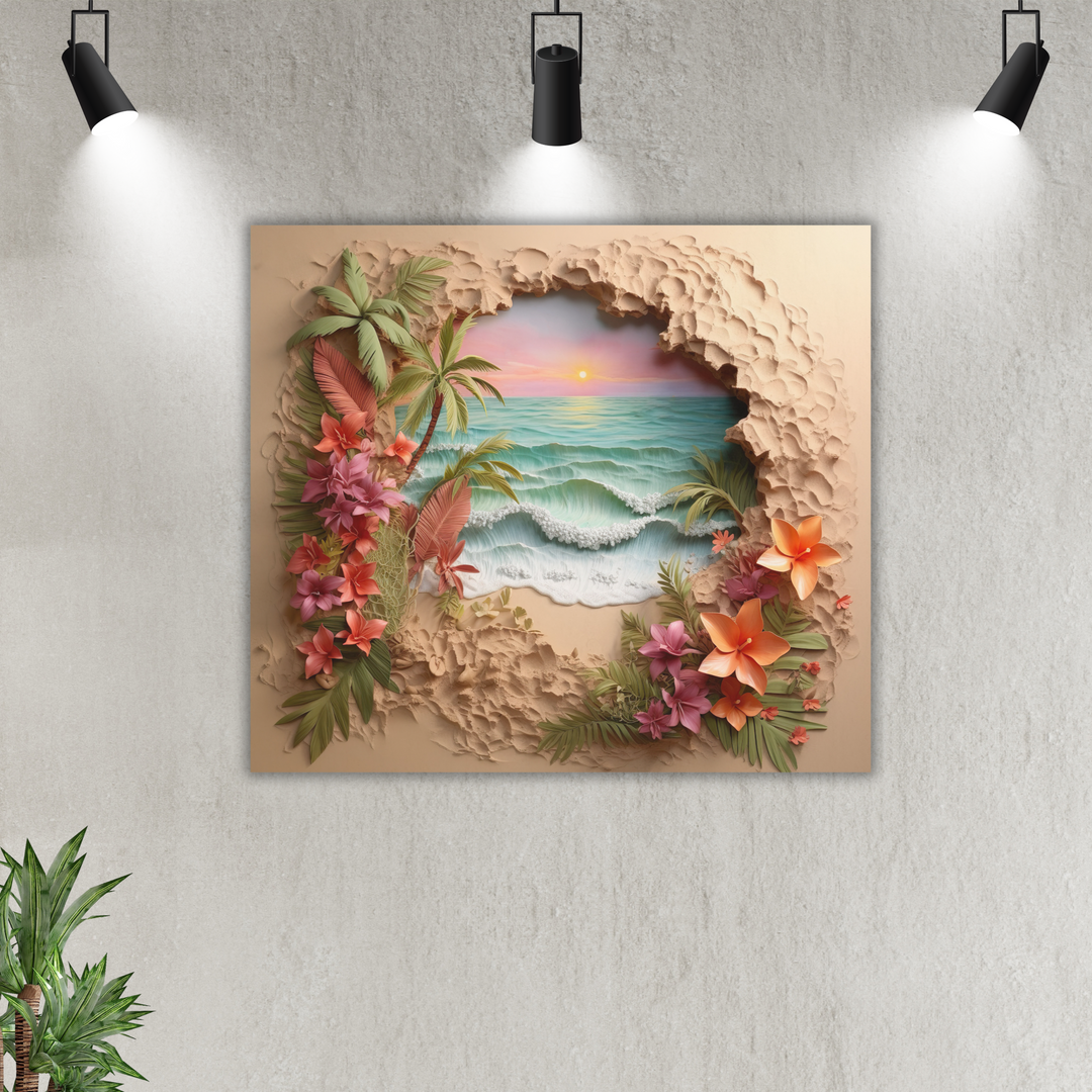 Embrace Ocean Vibes with Our Stunning "Ocean Blossom" Matte Canvas Mat, Stretched, 1.25"
